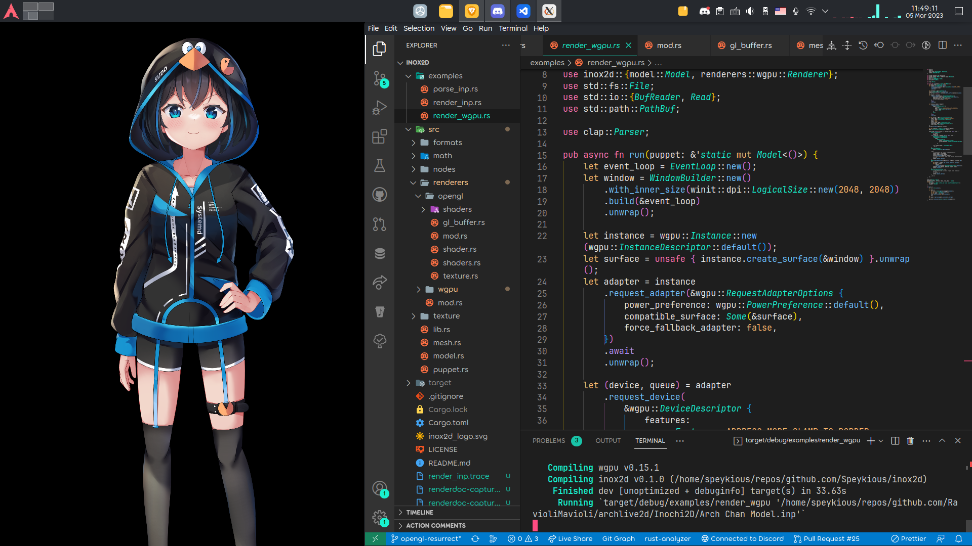 WGPU-rendered Arch-chan